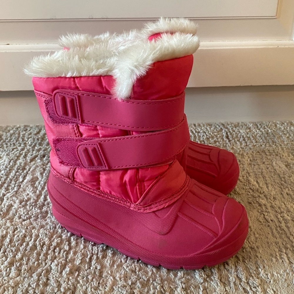 Cat & Jack Girls Pink Snow Boots Size 10